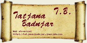 Tatjana Badnjar vizit kartica